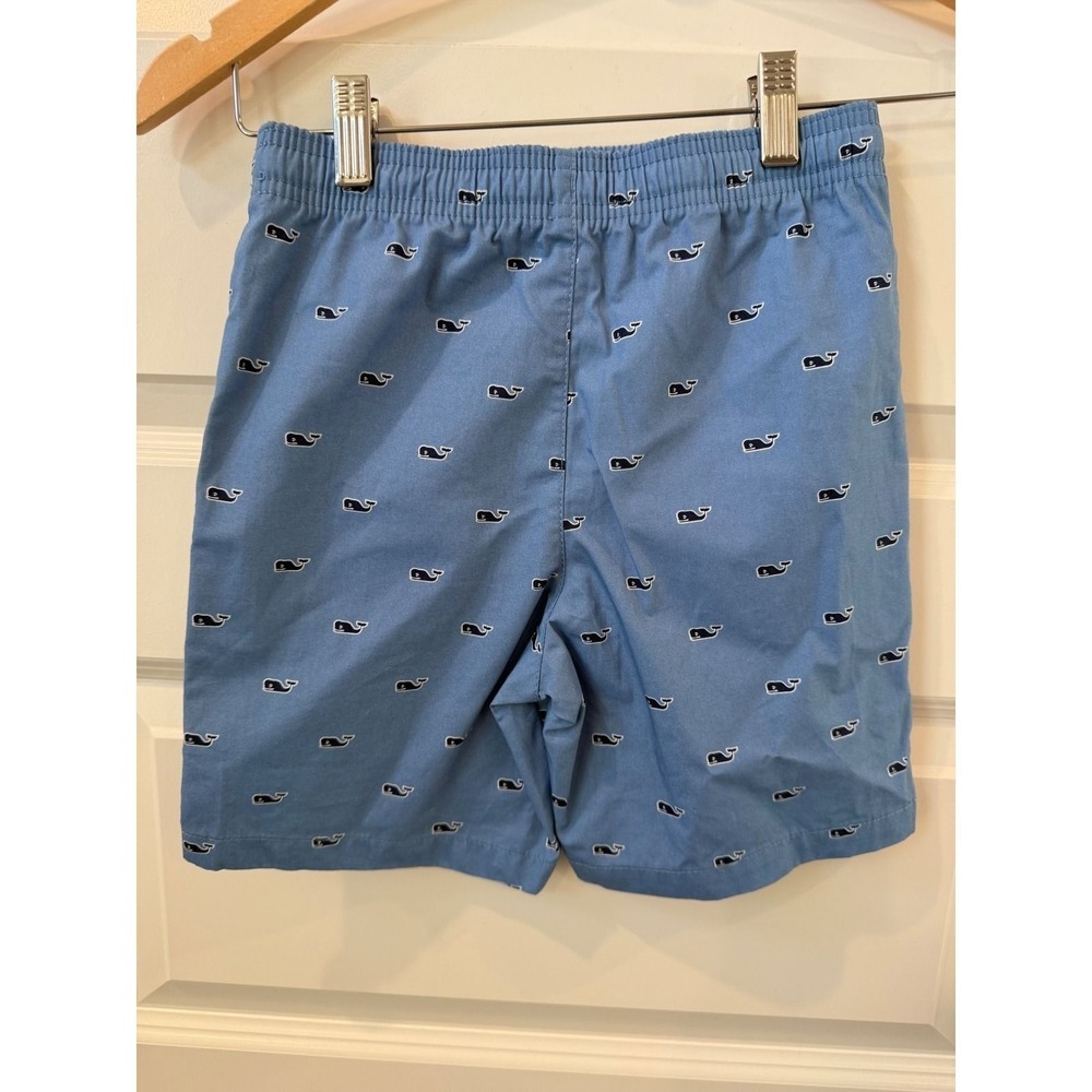 Vineyard Vines Boys Blue Whale print Chino Shorts Blue Size 7 EUC pull on - Picture 2 of 5